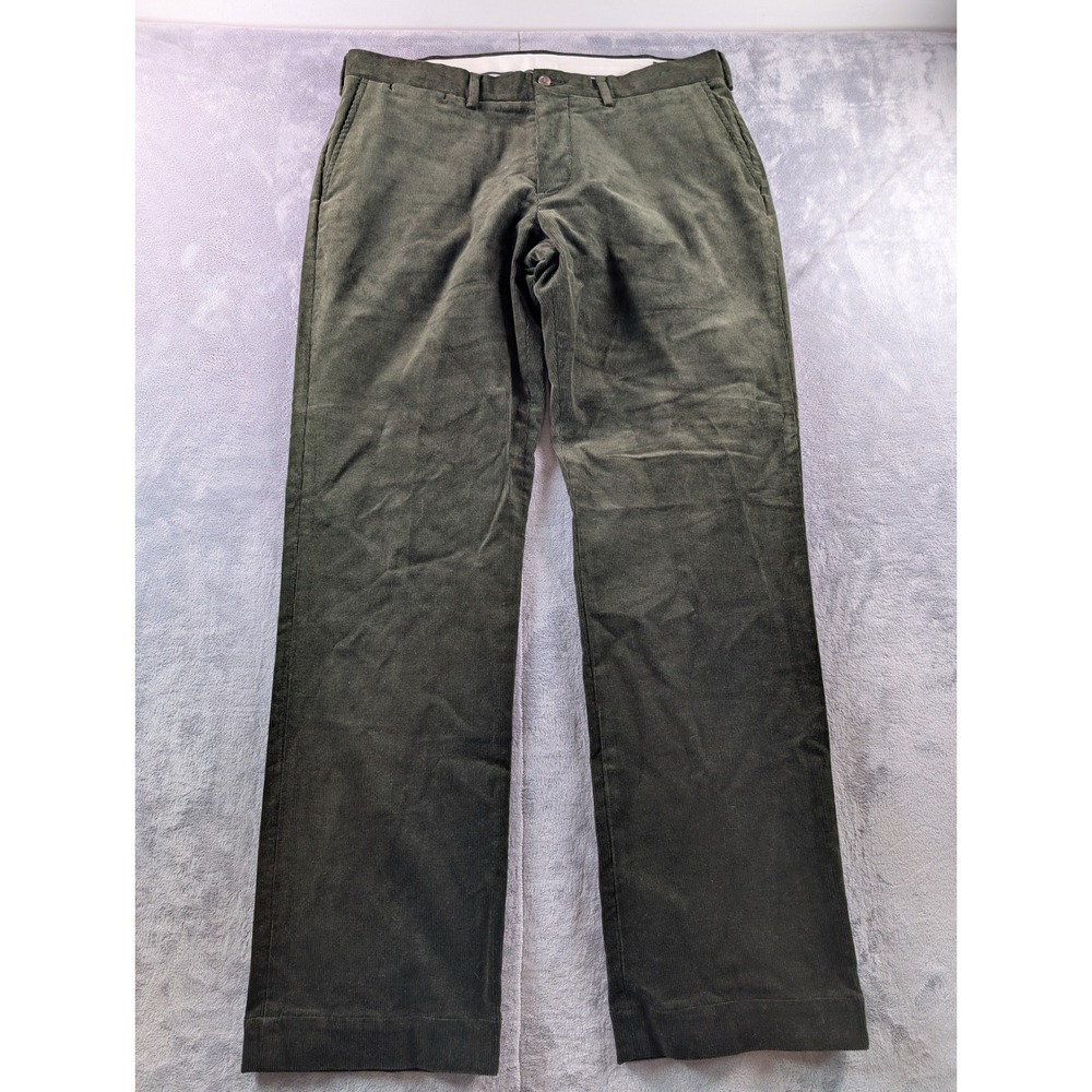 Polo Ralph Lauren Mens 36x32 Olive Green Corduroy Stretch Classic Fit Pants